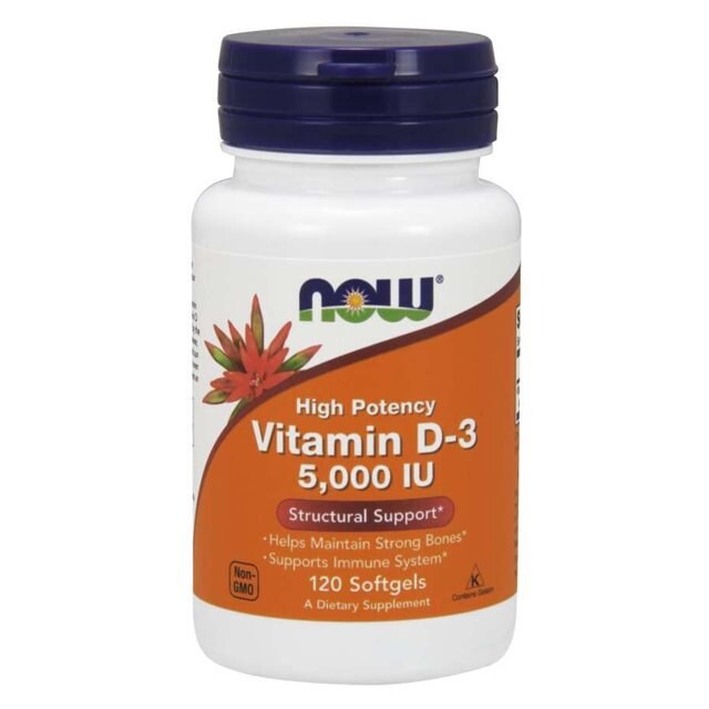 NOW Vitamin D-3 5000 IU 120 kapslar