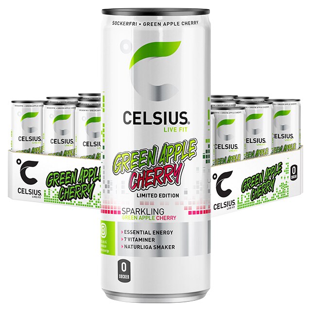 Celsius Green Apple Cherry 24x355ml